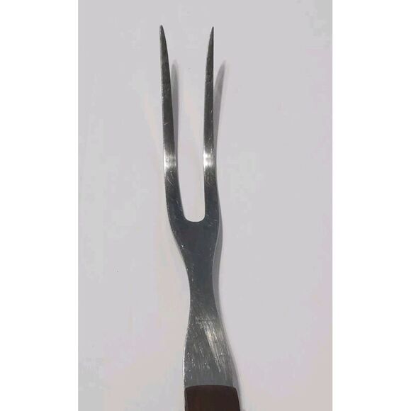 Cutco Carving Turning Fork No 27 Brown Wood Handle Made in USA - Picture 7 of 14